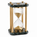 Sanduhr 20 x 20 x 35 cm Glas Metall Marmor Grün Gold dekorativ