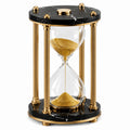 Sanduhr 20 x 38 cm Glas Gold Schwarz mit Dekorsand im klassischen Stil