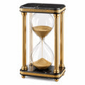 Sanduhr 30 x 20 x 45 cm aus Glas Metall Schwarz Gold dekorativ zum Wenden