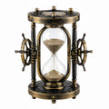 Sanduhr 35 cm Metall und Glas Bronze-Schwarz drehbar im Vintage-Stil